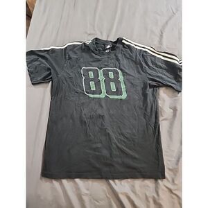 Dale Earnhardt Jr Adidas Black Jersey Shirt‎ White Stripe Number 88 Sz Lg
